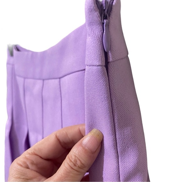 Lilac Purple Tennis Skort Skirt With Box Pleated Side Zip Tennis Preppy Trendy - Picture 8 of 13